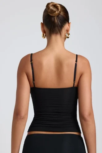 Maieu Esme din TENCEL™ Modal cu volane, negru