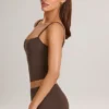 Maiou Ailany cu gât rotund din modal, culoare maro ciocolată Maiou Ailany cu gât rotund din modal, culoare maro ciocolată