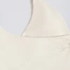 Maiou cu gât halter și spate decupat, de culoare ivoriu melanj Maiou cu gât halter și spate decupat, de culoare ivoriu melanj