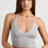 Maiou din tricot gros în gri melanj