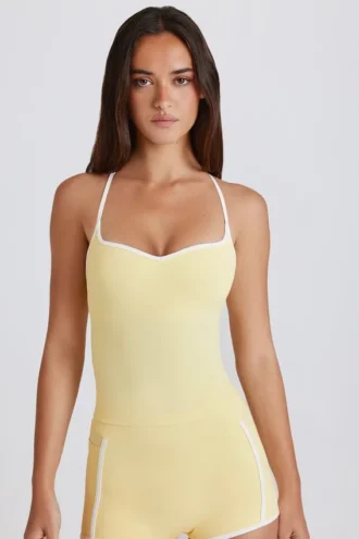 Maiou Soft Active cu spate încrucișat, culoare Lemon