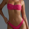 Oh Polly Costume de baie: Slip de bikini cu decupaj în V și pietre HOTFIX, în culoarea Raspberry Sorbet Oh Polly Costume de baie: Slip de bikini cu decupaj în V și pietre HOTFIX, în culoarea Raspberry Sorbet