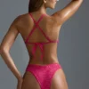 Oh Polly Costume de baie: Slip de bikini cu decupaj în V și pietre HOTFIX, în culoarea Raspberry Sorbet Oh Polly Costume de baie: Slip de bikini cu decupaj în V și pietre HOTFIX, în culoarea Raspberry Sorbet