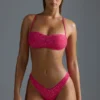 Oh Polly Costume de baie: Slip de bikini cu decupaj în V și pietre HOTFIX, în culoarea Raspberry Sorbet Oh Polly Costume de baie: Slip de bikini cu decupaj în V și pietre HOTFIX, în culoarea Raspberry Sorbet