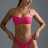 Oh Polly Costume de baie: Slip de bikini cu decupaj în V și pietre HOTFIX, în culoarea Raspberry Sorbet Oh Polly Costume de baie: Slip de bikini cu decupaj în V și pietre HOTFIX, în culoarea Raspberry Sorbet