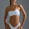 Oh Polly Costume de baie: Top de bikini bandeau cu un umăr, decorat, din ediția HOTFIX, în culoarea alb Oh Polly Costume de baie: Top de bikini bandeau cu un umăr, decorat, din ediția HOTFIX, în culoarea alb