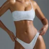 Oh Polly Costume de baie: Top de bikini bandeau cu un umăr, decorat, din ediția HOTFIX, în culoarea alb Oh Polly Costume de baie: Top de bikini bandeau cu un umăr, decorat, din ediția HOTFIX, în culoarea alb