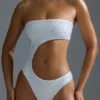 Oh Polly Swim: Costum de baie întreg, decupat și împodobit, ediția HOTFIX, în culoarea alb Oh Polly Swim: Costum de baie întreg, decupat și împodobit, ediția HOTFIX, în culoarea alb
