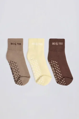Pachet de șosete Pilates în Mocha Multi