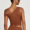 Pantaloni Anona din amestec de modal și cașmir, cu talie medie, în culoarea maro castan Pantaloni Anona din amestec de modal și cașmir, cu talie medie, în culoarea maro castan