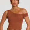 Pantaloni Anona din amestec de modal și cașmir, cu talie medie, în culoarea maro castan Pantaloni Anona din amestec de modal și cașmir, cu talie medie, în culoarea maro castan