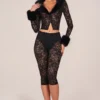 Pantaloni capri cu dantelă Annalisa în negru Pantaloni capri cu dantelă Annalisa în negru