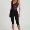 Pantaloni capri scurți Giuliana din jersey Ponte, negri Pantaloni capri scurți Giuliana din jersey Ponte, negri