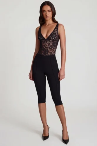 Pantaloni capri scurți Giuliana din jersey Ponte, negri