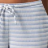 Pantaloni cu talie joasă din jersey cu nervuri, cu dungi albastre Pantaloni cu talie joasă din jersey cu nervuri, cu dungi albastre