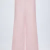 Pantaloni Dalila din poplin de bumbac cu croi larg, cu dungi roz și albe Pantaloni Dalila din poplin de bumbac cu croi larg, cu dungi roz și albe