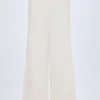 Pantaloni Dalila din poplin de bumbac cu croi larg, în culoarea albă Pantaloni Dalila din poplin de bumbac cu croi larg, în culoarea albă