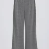 Pantaloni de jogging din bumbac texturat, cu talie joasă și picior larg, în culoarea gri închis Pantaloni de jogging din bumbac texturat, cu talie joasă și picior larg, în culoarea gri închis