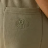 Pantaloni de jogging din fleece de bumbac cu talie medie, în culoarea verde kaki Pantaloni de jogging din fleece de bumbac cu talie medie, în culoarea verde kaki