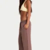 Pantaloni de jogging din jersey periat cu croi larg, culoare cacao Pantaloni de jogging din jersey periat cu croi larg, culoare cacao