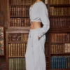 Pantaloni de jogging din jersey periat, cu croi larg, în culoarea gri melanj Pantaloni de jogging din jersey periat, cu croi larg, în culoarea gri melanj