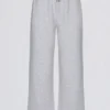 Pantaloni de jogging din jersey periat, cu croi larg, în culoarea gri melanj Pantaloni de jogging din jersey periat, cu croi larg, în culoarea gri melanj