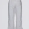 Pantaloni de jogging din jersey periat, cu croi larg, în culoarea gri melanj Pantaloni de jogging din jersey periat, cu croi larg, în culoarea gri melanj