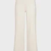 Pantaloni de jogging din tricot cu nervuri și croi larg, culoare Ivory Pantaloni de jogging din tricot cu nervuri și croi larg, culoare Ivory