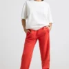 Pantaloni de jogging oversized din jersey periat, roșii Pantaloni de jogging oversized din jersey periat, roșii