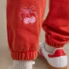 Pantaloni de jogging oversized din jersey periat, roșii Pantaloni de jogging oversized din jersey periat, roșii