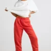Pantaloni de jogging oversized din jersey periat, roșii Pantaloni de jogging oversized din jersey periat, roșii