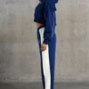 Pantaloni de trening cu croi larg, culoare bleumarin Pantaloni de trening cu croi larg, culoare bleumarin