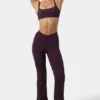 Pantaloni evazați cu drapaje Soft Active în culoarea Plum