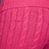 Pantaloni evazați cu pliu, cu model tricotat în zig-zag, în roz intens Pantaloni evazați cu pliu, cu model tricotat în zig-zag, în roz intens
