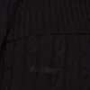 Pantaloni evazați cu pliu, din bumbac tricotat cu model împletit, în negru Pantaloni evazați cu pliu, din bumbac tricotat cu model împletit, în negru
