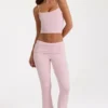 Pantaloni evazați cu talie medie din Modal, culoare Blush Pantaloni evazați cu talie medie din Modal, culoare Blush