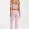 Pantaloni evazați cu talie medie din Modal, culoare Blush Pantaloni evazați cu talie medie din Modal, culoare Blush
