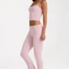 Pantaloni evazați cu talie medie din Modal, culoare Blush Pantaloni evazați cu talie medie din Modal, culoare Blush