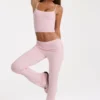 Pantaloni evazați cu talie medie din Modal, culoare Blush Pantaloni evazați cu talie medie din Modal, culoare Blush
