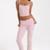Pantaloni evazați cu talie medie din Modal, culoare Blush Pantaloni evazați cu talie medie din Modal, culoare Blush