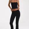 Pantaloni evazați cu talie medie din modal, negri Pantaloni evazați cu talie medie din modal, negri