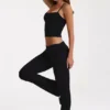 Pantaloni evazați cu talie medie din modal, negri Pantaloni evazați cu talie medie din modal, negri