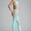 Pantaloni evazați cu talie medie și ornamente Stevie, în culoarea albastru gheață Pantaloni evazați cu talie medie și ornamente Stevie, în culoarea albastru gheață
