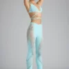 Pantaloni evazați cu talie medie și ornamente Stevie, în culoarea albastru gheață Pantaloni evazați cu talie medie și ornamente Stevie, în culoarea albastru gheață