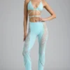 Pantaloni evazați cu talie medie și ornamente Stevie, în culoarea albastru gheață Pantaloni evazați cu talie medie și ornamente Stevie, în culoarea albastru gheață