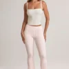 Pantaloni evazați cu talie medie și pliu Bebe Modal, cu imprimeu în dungi Pantaloni evazați cu talie medie și pliu Bebe Modal, cu imprimeu în dungi