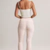 Pantaloni evazați cu talie medie și pliu Bebe Modal, cu imprimeu în dungi Pantaloni evazați cu talie medie și pliu Bebe Modal, cu imprimeu în dungi