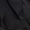 Pantaloni evazați cu talie medie și volane Felicity, negri Pantaloni evazați cu talie medie și volane Felicity, negri