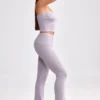 Pantaloni evazați cu tiv pliat, din tricot gros, în nuanța Dusty Lavender Pantaloni evazați cu tiv pliat, din tricot gros, în nuanța Dusty Lavender