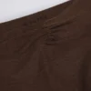 Pantaloni evazați din jersey periat, cu volane, în culoarea Pecan Marl Pantaloni evazați din jersey periat, cu volane, în culoarea Pecan Marl